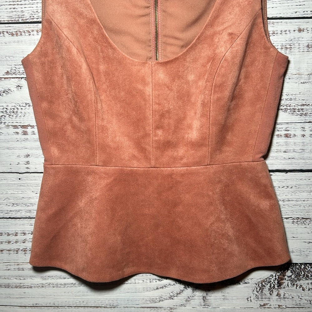 BCBG MaxAzria Cladiana Suede Peplum Top - Picture 8 of 16